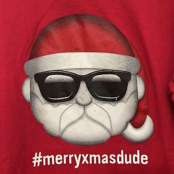 The Childrens Place size youth large red Merry Xmas dude shirt. - Picture 2 of 4